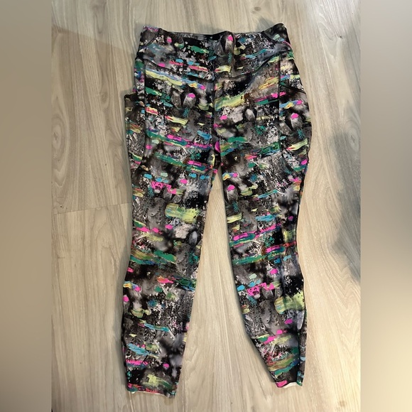 NEW!Lululemon Fast and Free High-Rise Leggings 25”Pockets Paint Drift Multi Sz14 - Picture 6 of 9
